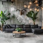 10 inspiracji na urządzenie salonu w stylu industrialnym z betonowymi akcentami