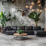 10 inspiracji na urządzenie salonu w stylu industrialnym z betonowymi akcentami