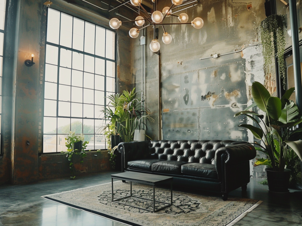 10 inspiracji na urządzenie salonu w stylu industrialnym z betonowymi akcentami