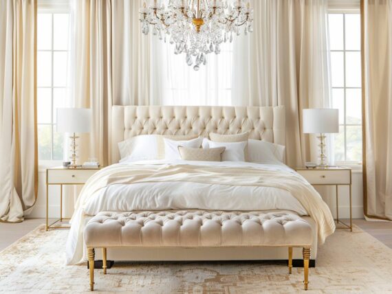 Łóżka kontynentalne w stylu glamour – elegancja i komfort.