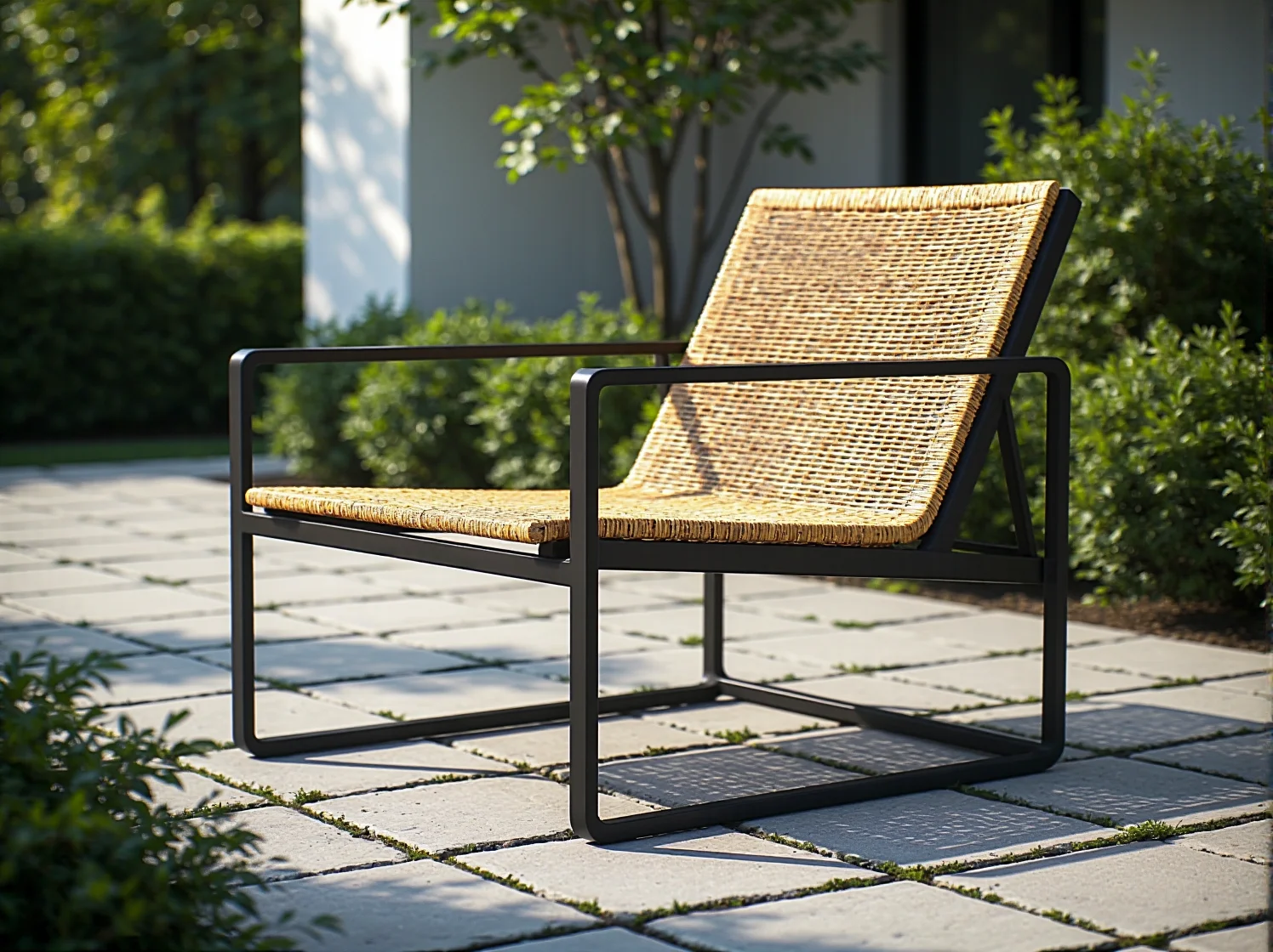 Ekologiczny zestaw wypoczynkowy na patio wykonany z surowców wtórnych.