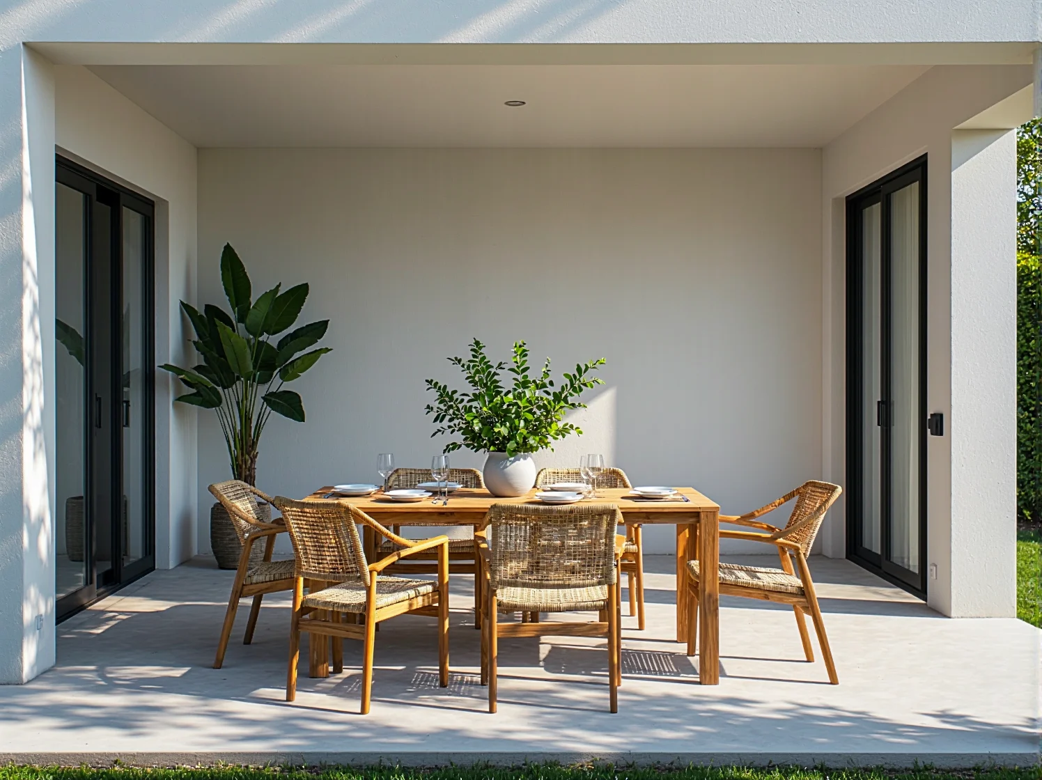 Wygodny fotel z naturalnego rattanu i bambusa, idealny do eko-ogrodu.