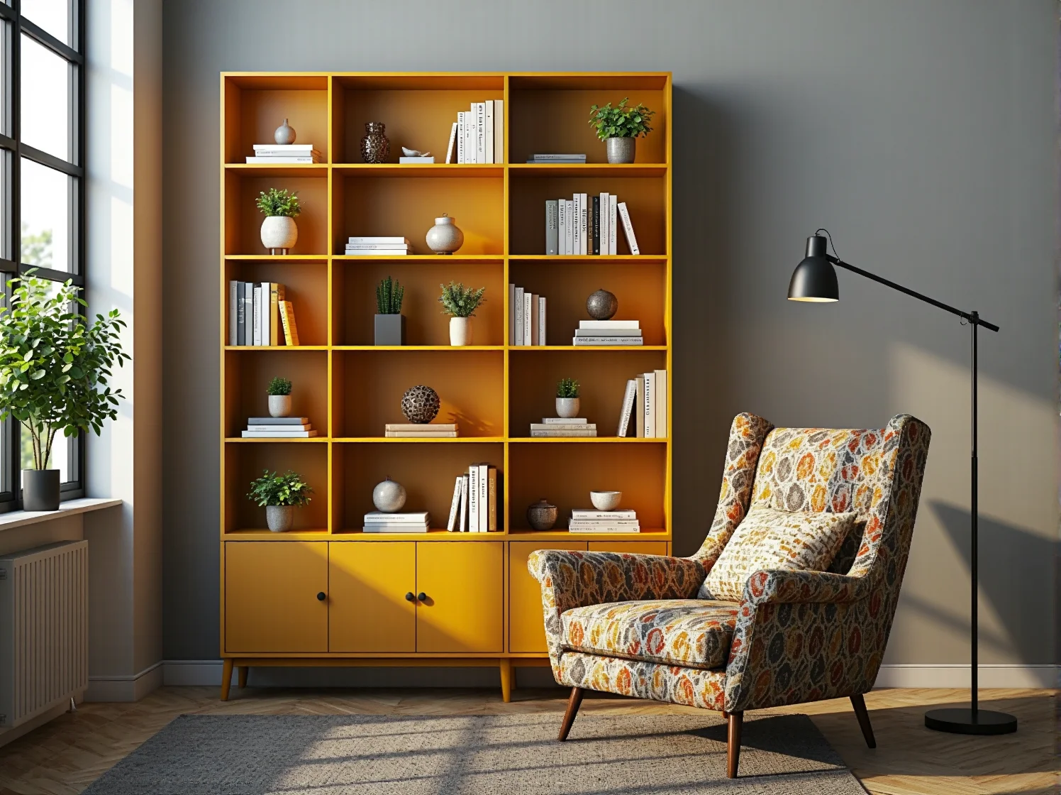 Nowoczesna kuchnia z szafkami w odcieniu cyfrowej lawendy i metalicznymi akcentami, kolor roku 2025.