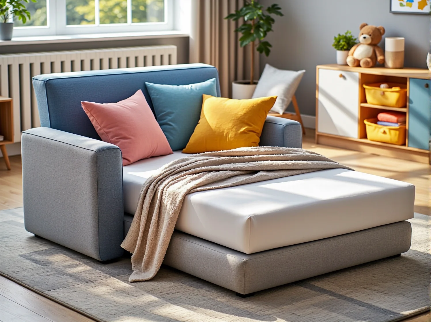 Łóżeczko niemowlęce 3w1 przekształcane w tapczanik dla przedszkolaka