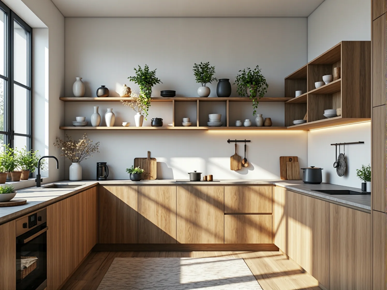 Minimalistyczny regał metalowy w stylu skandynawskim do przechowywania przypraw.