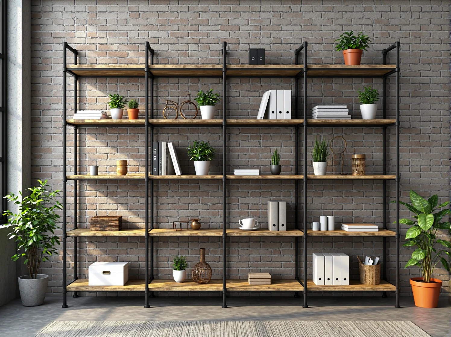 Stylowa lampa wisząca nad stanowiskiem pracy w domowym gabinecie industrialnym