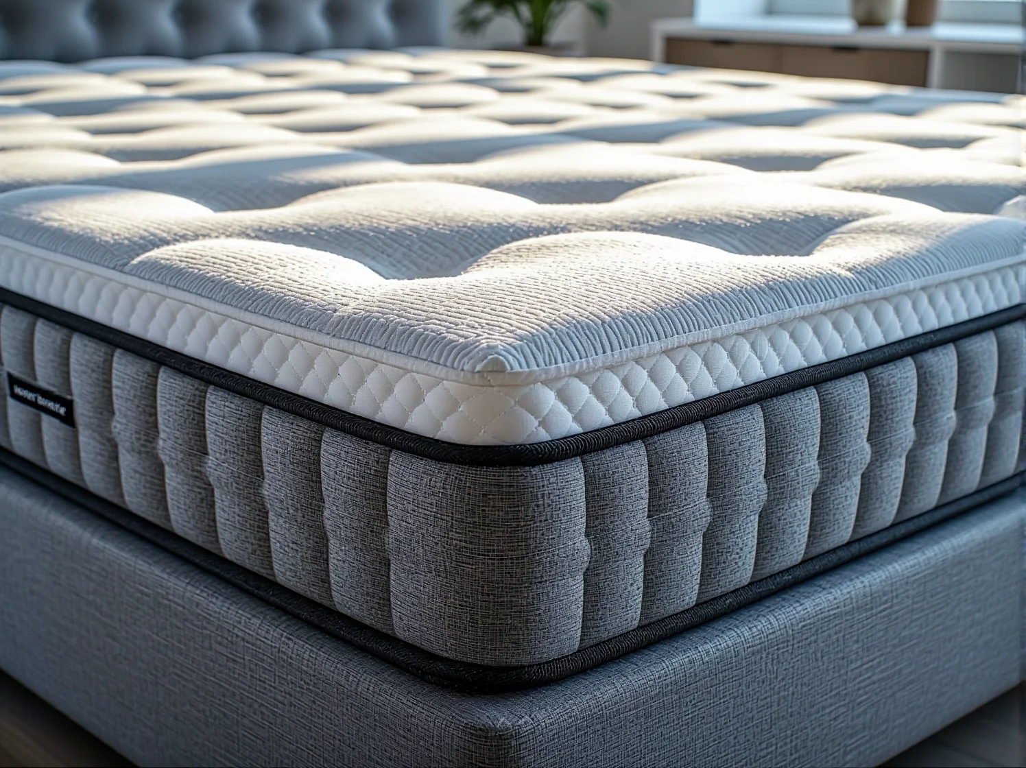 Struktura pianki termoelastycznej redukująca nacisk na biodra i plecy podczas snu.