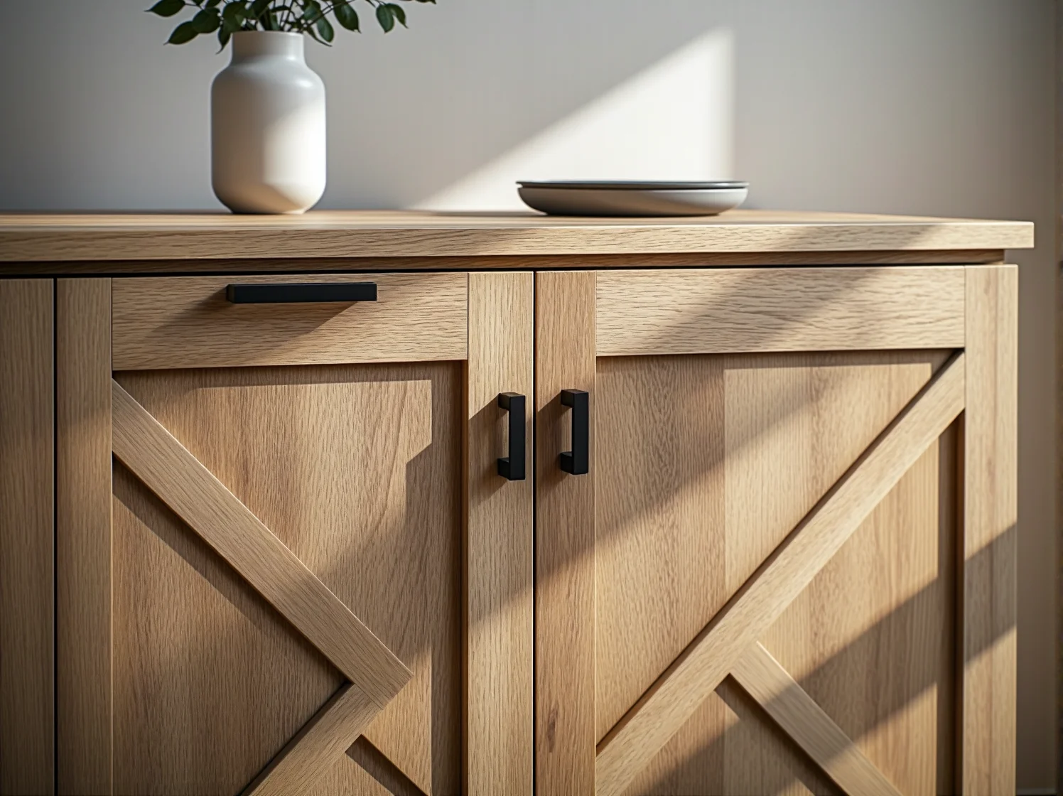 Pielęgnacja olejowanego stołu z naturalnego drewna w jasnym, nowoczesnym wnętrzu