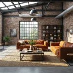 Industrialny regał metalowy czarny z drewnianymi półkami