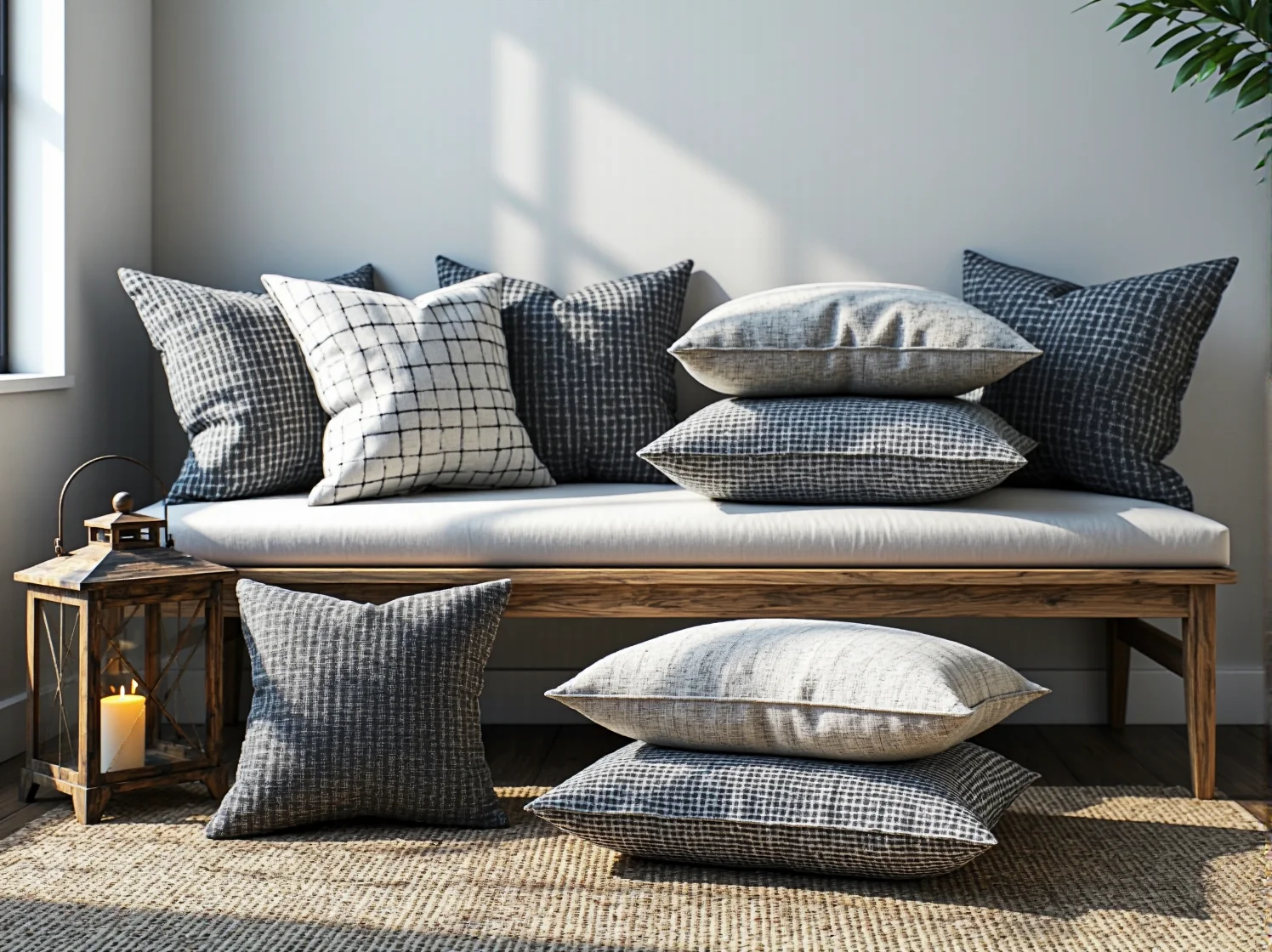 Stojąca lampa solarna LED oświetlająca kącik czytelniczy na balkonie