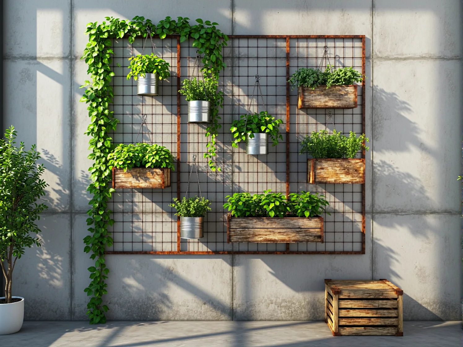 Stolik kawowy ze szpuli po kablach i metalowe krzesła w stylu loft