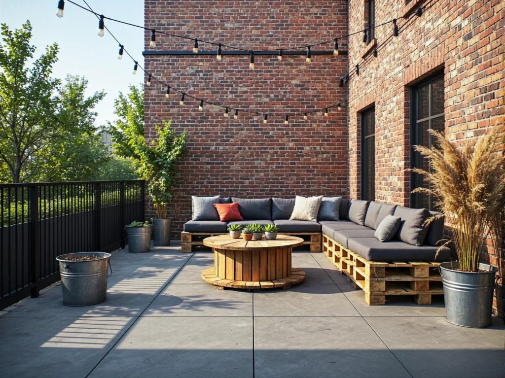 10 inspiracji na urządzenie tarasu w stylu industrialnym z wykorzystaniem recyklingowanych materiałów