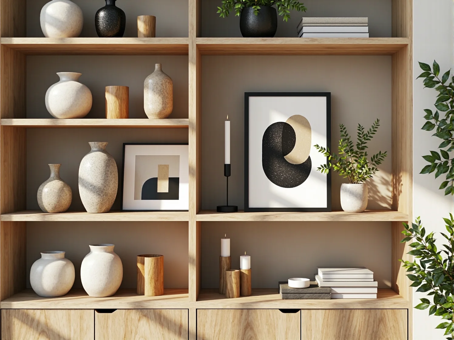 Tekstylia do mebli skandynawskich: wełniane koce i lniane poduszki na szarej kanapie.