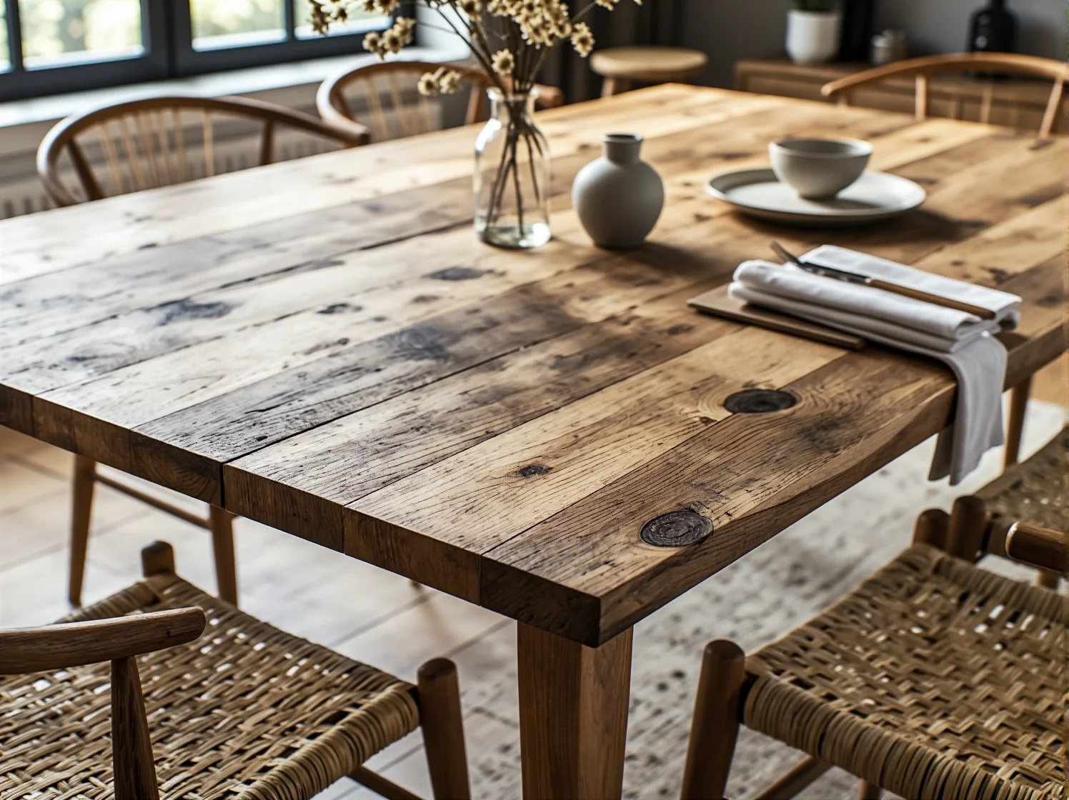 Detale łączeń szafki z drewna z odzysku świadczące o wysokiej jakości